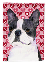 Load image into Gallery viewer, Boston Terrier Hearts Love and Valentine's Day Portrait Flag Canvas House Size