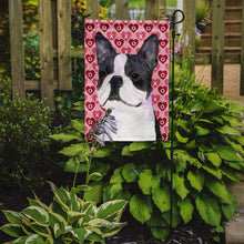 Load image into Gallery viewer, Boston Terrier Hearts Love Valentine's Day Garden Flag – Decorative Outdoor Yard Flag