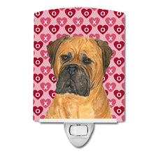 Load image into Gallery viewer, Bullmastiff Hearts Love and Valentine's Day Portrait Ceramic Night Light SS4517CNL