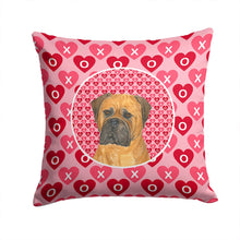 Load image into Gallery viewer, Bullmastiff Hearts Love and Valentine's Day Portrait Throw Pillow - 14x14 Decorative Pillow – Art for Your Home &amp; Patio SS4517PW1414