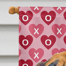 Load image into Gallery viewer, Mastiff Hearts Love and Valentine's Day Portrait Flag Canvas House Size