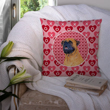 Load image into Gallery viewer, Mastiff Hearts Love and Valentine's Day Portrait Throw Pillow - 14x14 Decorative Pillow – Art for Your Home &amp; Patio SS4520PW1414
