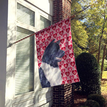 Load image into Gallery viewer, Akita Hearts Love and Valentine's Day Portrait Flag Canvas House Size