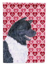 Load image into Gallery viewer, Akita Hearts Love and Valentine's Day Portrait Flag Canvas House Size