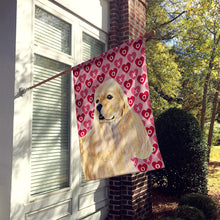 Load image into Gallery viewer, Cocker Spaniel Hearts Love and Valentine's Day Portrait Flag Canvas House Size