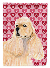 Load image into Gallery viewer, Cocker Spaniel Hearts Love and Valentine's Day Portrait Flag Canvas House Size
