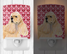 Load image into Gallery viewer, Buff Cocker Spaniel Hearts Love Valentine's Day Ceramic Night Light SS4522CNL