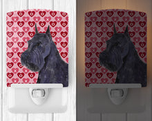 Load image into Gallery viewer, Schnauzer Hearts Love and Valentine's Day Portrait Ceramic Night Light SS4523CNL