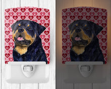 Load image into Gallery viewer, Rottweiler Hearts Love and Valentine's Day Portrait Ceramic Night Light SS4524CNL