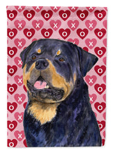 Load image into Gallery viewer, Rottweiler Hearts Love and Valentine's Day Portrait Garden Flag – Decorative Outdoor Yard Flag