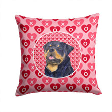 Load image into Gallery viewer, Rottweiler Hearts Love and Valentine's Day Portrait Throw Pillow - 14x14 Decorative Pillow – Art for Your Home &amp; Patio SS4524PW1414