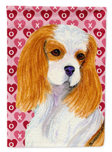 Load image into Gallery viewer, Cavalier Spaniel Hearts Love and Valentine's Day  Flag Canvas House Size