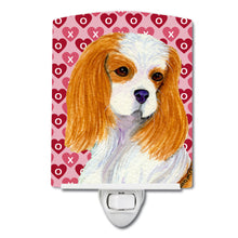 Load image into Gallery viewer, Cavalier Spaniel Hearts Love and Valentine's Day Portrait Ceramic Night Light SS4527CNL