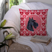 Load image into Gallery viewer, Scottish Terrier Hearts Love Valentine's Day Portrait Throw Pillow - 14x14 Decorative Pillow – Art for Your Home &amp; Patio SS4529PW1414