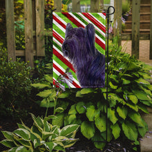 Load image into Gallery viewer, Skye Terrier Candy Cane Holiday Christmas Garden Flag – Decorative Outdoor Yard Flag