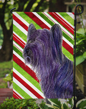 Load image into Gallery viewer, Skye Terrier Candy Cane Holiday Christmas Garden Flag – Decorative Outdoor Yard Flag