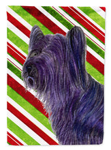 Load image into Gallery viewer, Skye Terrier Candy Cane Holiday Christmas Garden Flag – Decorative Outdoor Yard Flag