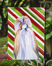 Load image into Gallery viewer, Shih Tzu Candy Cane Holiday Christmas Garden Flag – Decorative Outdoor Yard Flag