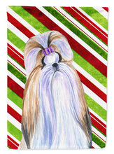 Load image into Gallery viewer, Shih Tzu Candy Cane Holiday Christmas Garden Flag – Decorative Outdoor Yard Flag