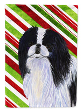 Load image into Gallery viewer, Japanese Chin Candy Cane Holiday Christmas Flag Canvas House Size