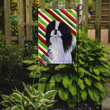 Load image into Gallery viewer, Japanese Chin Candy Cane Holiday Christmas Garden Flag – Decorative Outdoor Yard Flag