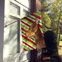 Load image into Gallery viewer, Doberman Candy Cane Holiday Christmas Flag Canvas House Size