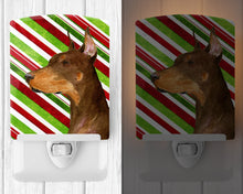 Load image into Gallery viewer, Doberman Candy Cane Holiday Christmas Ceramic Night Light SS4537CNL