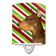 Load image into Gallery viewer, Doberman Candy Cane Holiday Christmas Ceramic Night Light SS4537CNL