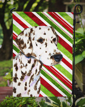 Load image into Gallery viewer, Dalmatian Candy Cane Holiday Christmas Garden Flag – Decorative Outdoor Yard Flag