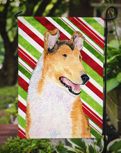 Load image into Gallery viewer, Collie Smooth Candy Cane Holiday Christmas Garden Flag – Decorative Outdoor Yard Flag
