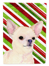 Load image into Gallery viewer, Chihuahua Candy Cane Holiday Christmas Flag Canvas House Size