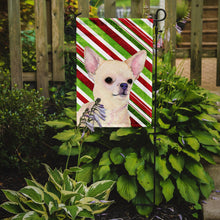 Load image into Gallery viewer, Chihuahua Candy Cane Holiday Christmas Garden Flag – Decorative Outdoor Yard Flag
