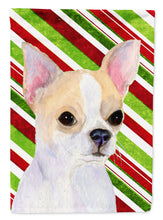 Load image into Gallery viewer, Chihuahua Candy Cane Holiday Christmas Garden Flag – Decorative Outdoor Yard Flag