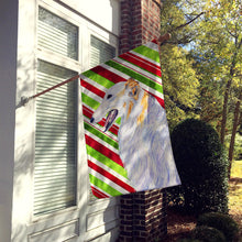 Load image into Gallery viewer, Borzoi Candy Cane Holiday Christmas Flag Canvas House Size
