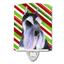 Load image into Gallery viewer, Schnauzer Candy Cane Holiday Christmas Ceramic Night Light SS4546CNL