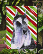 Load image into Gallery viewer, Schnauzer Candy Cane Holiday Christmas Garden Flag – Decorative Outdoor Yard Flag