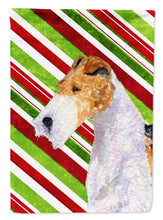 Load image into Gallery viewer, Fox Terrier Candy Cane Holiday Christmas Flag Canvas House Size