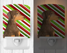 Load image into Gallery viewer, Doberman Candy Cane Holiday Christmas Ceramic Night Light SS4548CNL