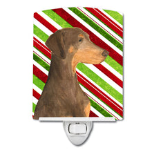 Load image into Gallery viewer, Doberman Candy Cane Holiday Christmas Ceramic Night Light SS4548CNL