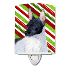 Load image into Gallery viewer, Rat Terrier Candy Cane Holiday Christmas Ceramic Night Light SS4549CNL