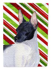 Load image into Gallery viewer, Rat Terrier Candy Cane Holiday Christmas Garden Flag – Decorative Outdoor Yard Flag