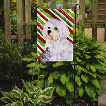 Load image into Gallery viewer, Maltese Candy Cane Holiday Christmas Garden Flag – Decorative Outdoor Yard Flag