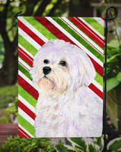 Load image into Gallery viewer, Maltese Candy Cane Holiday Christmas Garden Flag – Decorative Outdoor Yard Flag