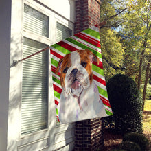 Load image into Gallery viewer, Bulldog English Candy Cane Holiday Christmas Flag Canvas House Size