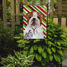 Load image into Gallery viewer, Bulldog English Candy Cane Holiday Christmas Garden Flag – Decorative Outdoor Yard Flag