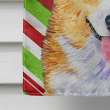 Load image into Gallery viewer, Corgi Candy Cane Holiday Christmas Flag Canvas House Size