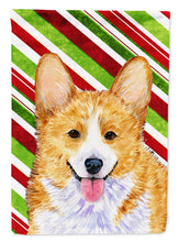Load image into Gallery viewer, Corgi Candy Cane Holiday Christmas Garden Flag – Decorative Outdoor Yard Flag