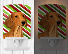 Load image into Gallery viewer, Dachshund Candy Cane Holiday Christmas Ceramic Night Light SS4556CNL