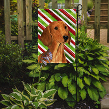 Load image into Gallery viewer, Dachshund Candy Cane Holiday Christmas Garden Flag – Decorative Outdoor Yard Flag