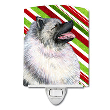 Load image into Gallery viewer, Keeshond Candy Cane Holiday Christmas Ceramic Night Light SS4557CNL